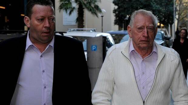 David Auchterlonie's father and grandfather, both named David, at Matthew Milat and Cohen Klein's trial in 2012. Picture:  Mick Tsikas

