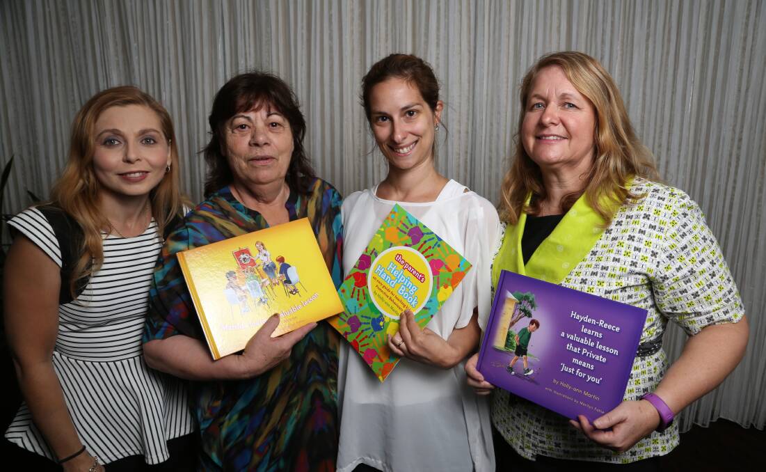 Linda Sabato, Cristina Magnante-Marrello, Jonni Nicolaou and Holly-ann Martin at a free protective behaviour workshop for parents this week. The Safe4Kids workshops focus on how to teach children to be wary of potential harm, without teaching them to fear. Picture: GREG ELLIS