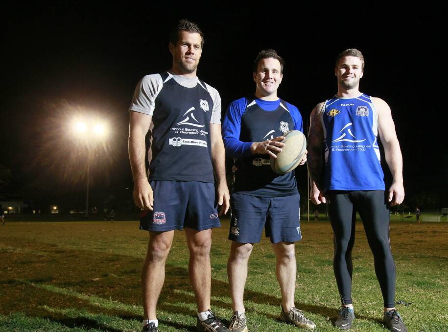 First try-scorer Brent Grose (left) at an earlier training session with Aaron Beath and Dane Rogers.