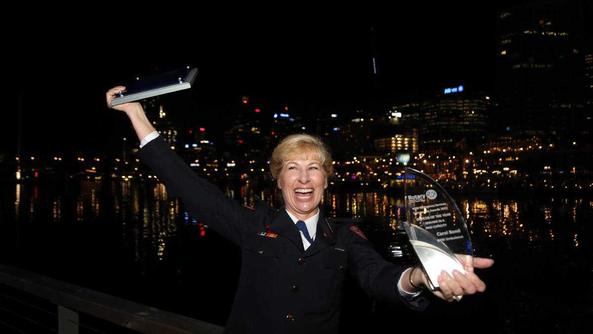 Carol Bond was on top of the world after being crowned NSW State Emergency Services Officer of the Year.  Picture: GREG ELLIS