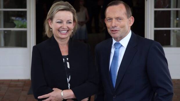 New Health Minister Sussan Ley and Prime Minister Tony Abbott. Picture: ANDREW MEARES