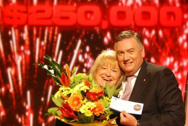 Batemans Bay identity Dawn Simpson, won $250,000 on TV quiz show Millionaire Hot Seat on an episode which aired last night. Dawn is pictured with show host Eddie McGuire, who Dawn said was “kind, cool and smelt absolutely delicious”.
