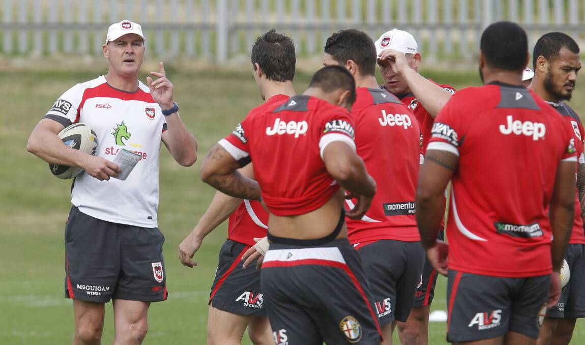 New Dragons coach Paul McGregor at his first training session in charge. Picture: ANDY ZAKELI