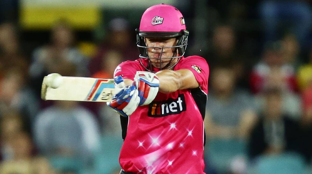 Sydney Sixers' Moises Henriques hit 77 off 57 balls in the Big Bash League T20 final in Canberra on Wednesday night. Picture: GETTY IMAGES
