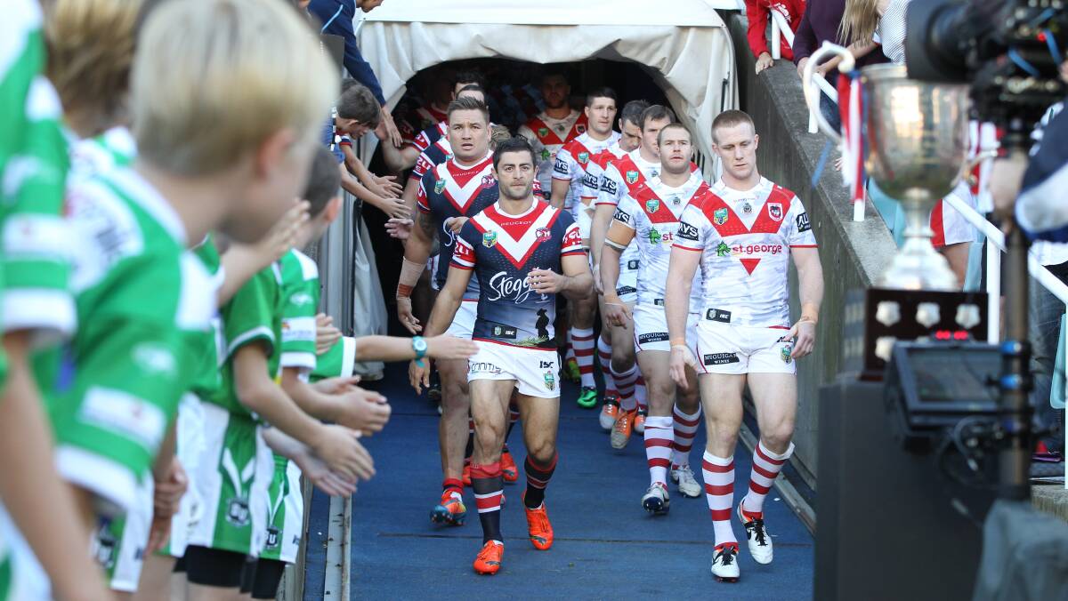 The traditional Roosters-Dragons clash will be one of five NRL games played on Anzac Day next year. Picture: ANTHONY JOHNSON