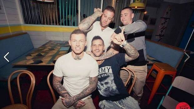 Big night out: Todd Carney and friends live it up. Picture: FACEBOOK