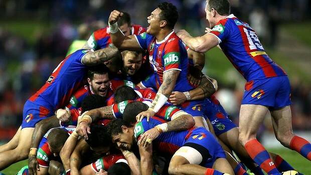 Newcastle scored a stunning 32-30 win over Melbourne on Saturday night. Picture: GETTY IMAGES