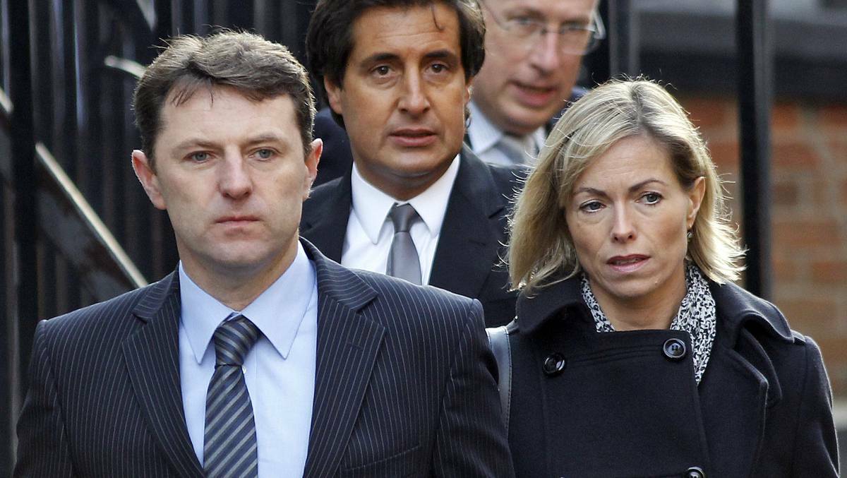 Parents of missing British girl Madeleine McCann, Gerry and Kate McCann. Picture: AFP