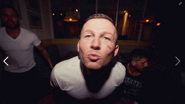 Hamming it up: Todd Carney poses for a photo during his infamous night out. Picture: FACEBOOK