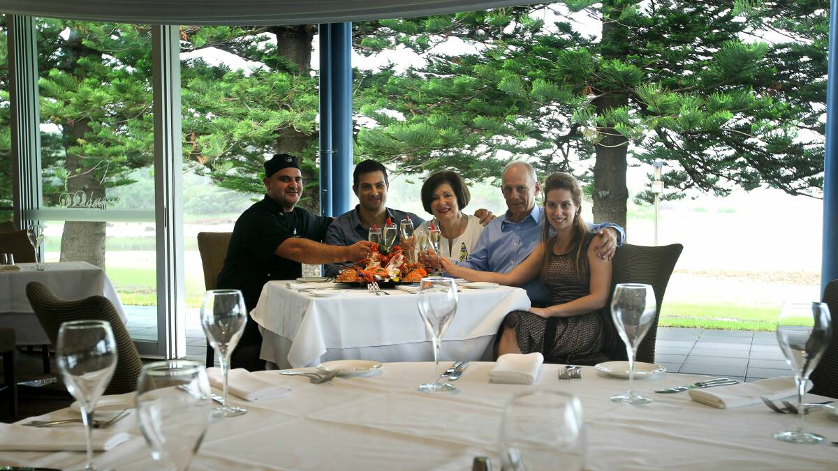Lagoon head chef Emmanuel Efstathiadis, Andrew, Vania and George Harrison and Jonni Nicolaou. Picture: SYLVIA LIBER