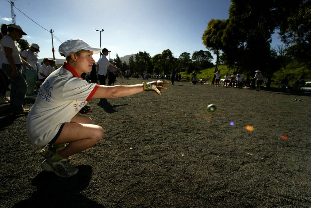 It's all in the wrist: Marie-Christine Desseraine represented Wollongong in the national petanque championships.