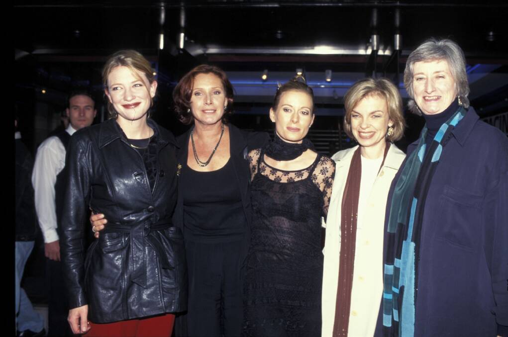 Cate Blanchett, Wendy Hughes, Messa Humphries And Penne Hackforth Jones at the premiere of Paradise Road in 1997.