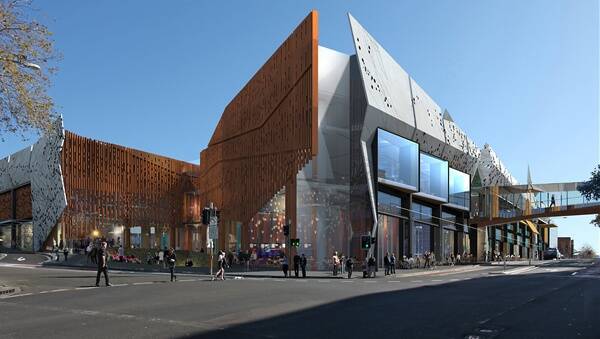 An artist's impression of the new shopping centre on the corner of Keira and Crown streets, Wollongong. 