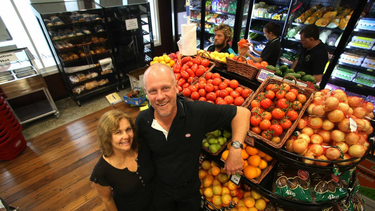 Carmel Goldsmith and Trevor Fredericks in their rebuilt supermarket. Picture: GREG TOTMAN