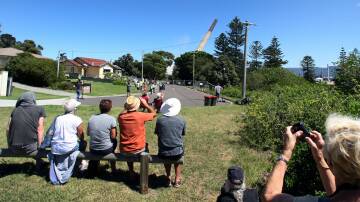Onlookers at Gallipoli Park in Port Kembla. Picture: ORLANDO CHIODO