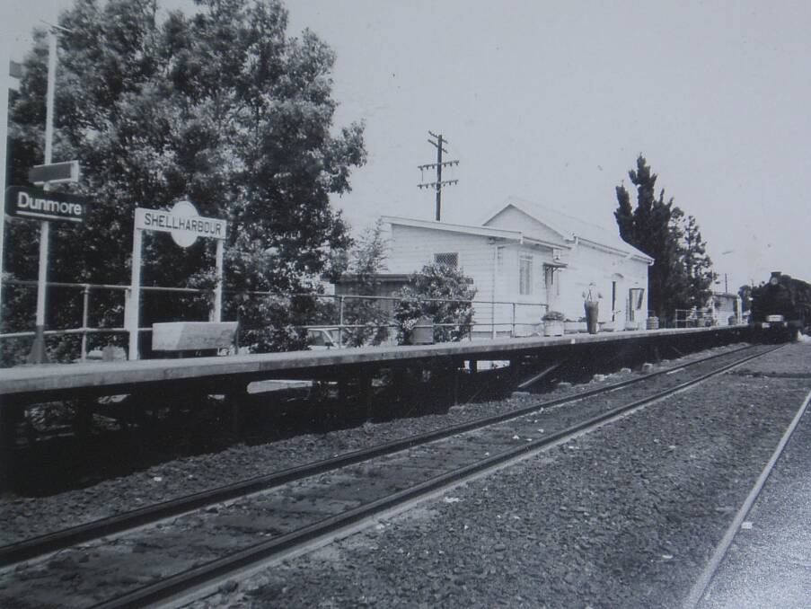 An old photo of the Dunmore Shellharbour station which shows the two different names. Picture by Michael Keelan.