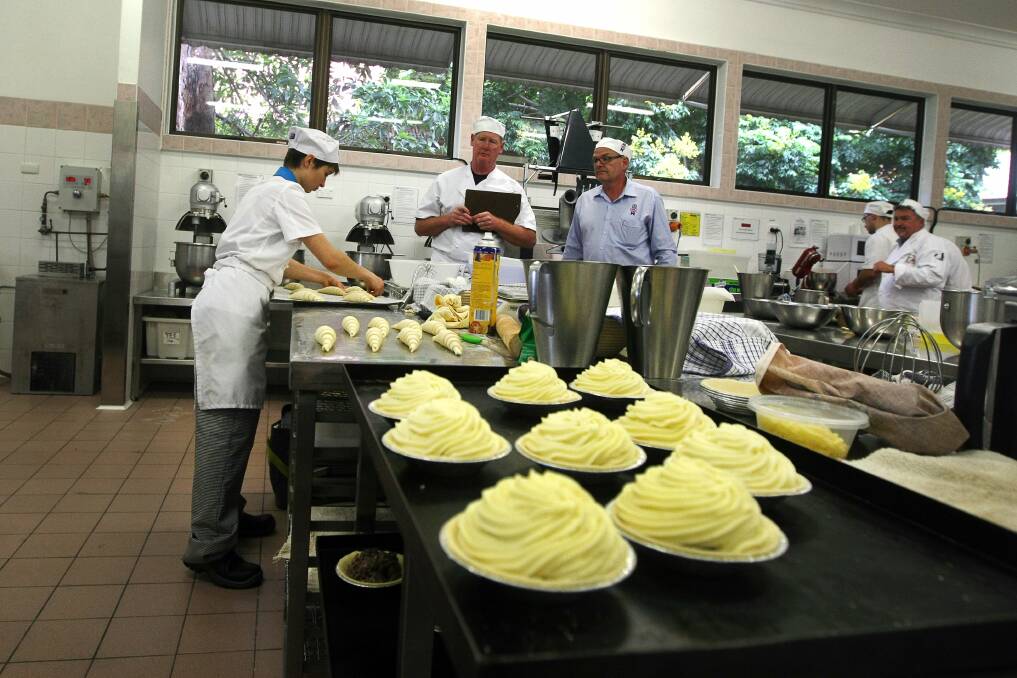 Wollongong TAFE students compete in the NSW Bake Skills competition. Picture: SYLVIA LIBER
