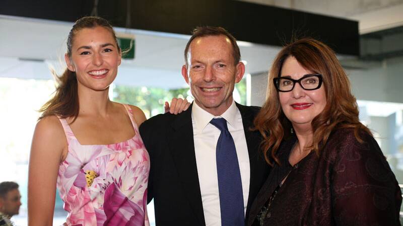 Frances Abbott, Tony Abbott and Leanne Whitehouse. Picture: Supplied