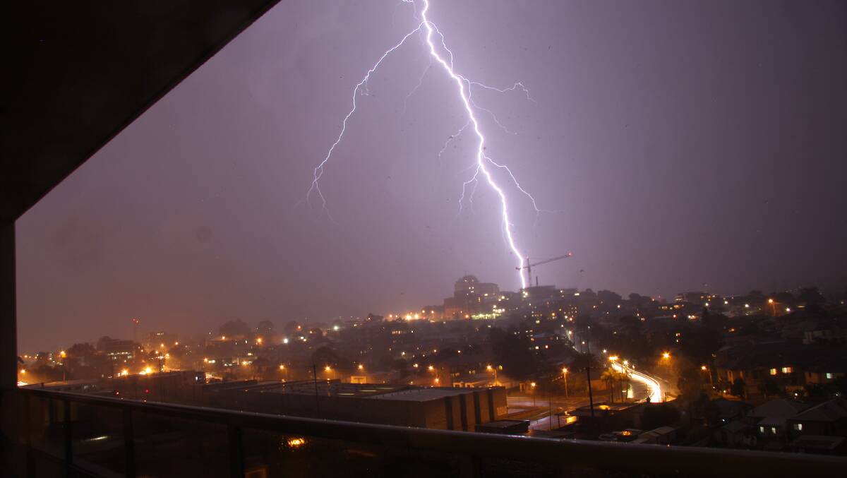 Lightning over Wollongong. PICTURE: submitted by reader Ian Black