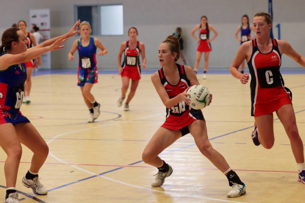 The Academy Games netball match at the University of Wollongong. Picture: ADAM McLEAN
