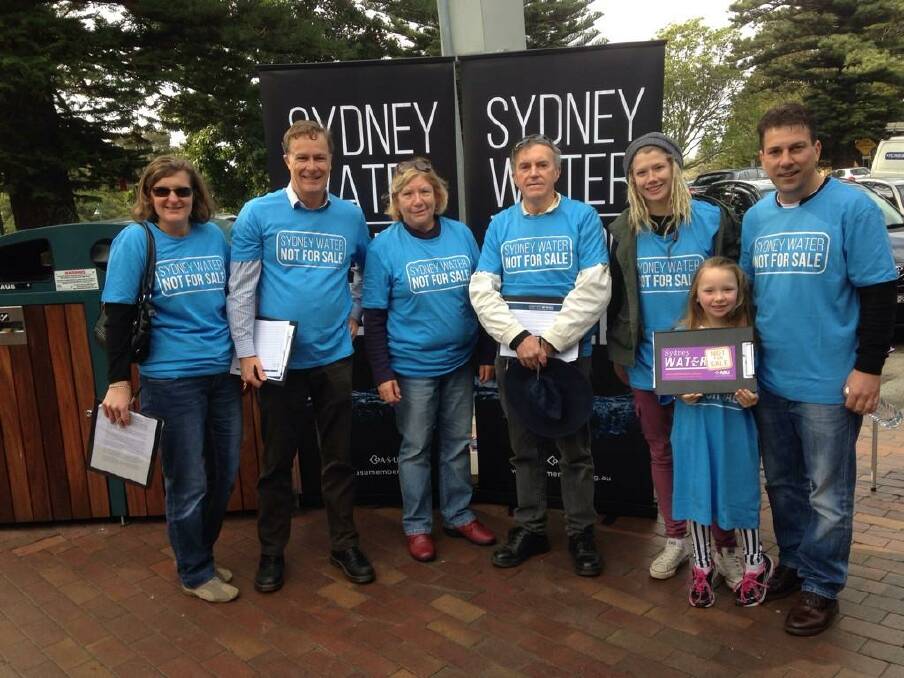 "ASU Sydney Water members in Kiama demanding NSW Libs rule out privatising water." Picture: SALLY McMANUS, Twitter