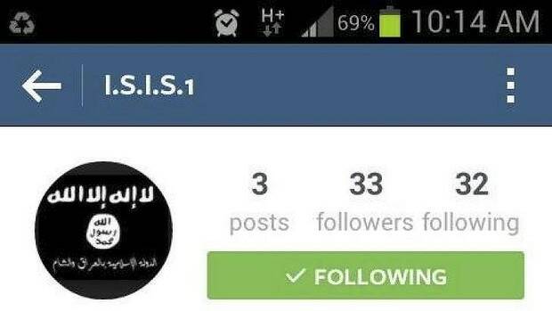 A screen shot of an Australian Instagram account in support of ISIL. Picture: supplied