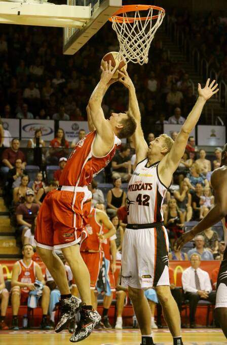 Game two of the NBL Finals Series between the Wollongong Hawks and the Perth Wildcats at WIN Entertainment Centre. Picture: ROBERT PEET