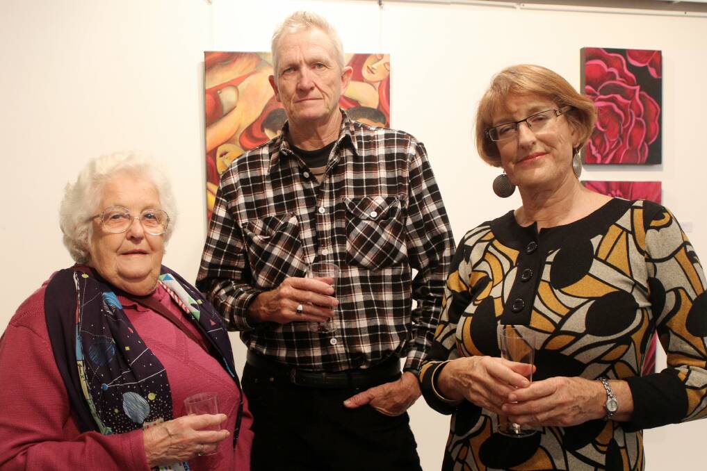 Joan Ferguson, Garry Handford and Nerine Lynch at Art Arena.