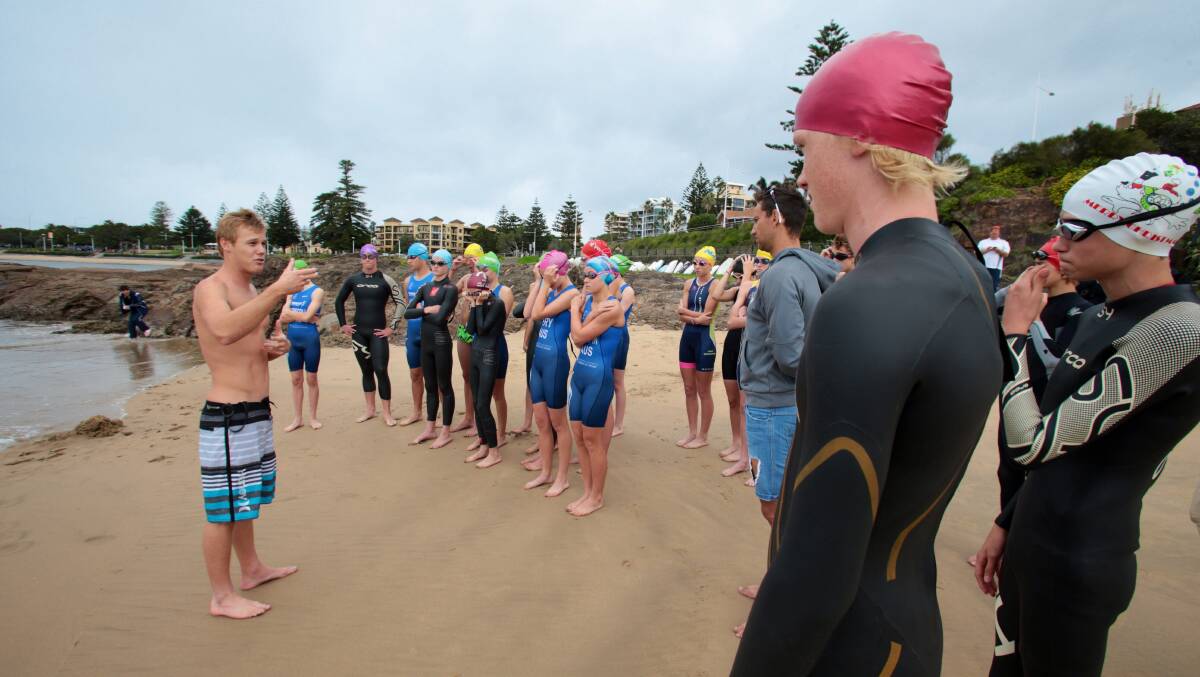 Academy Games' triathlon skills clinic at Wollongong Harbour. Picture: ADAM McLEAN