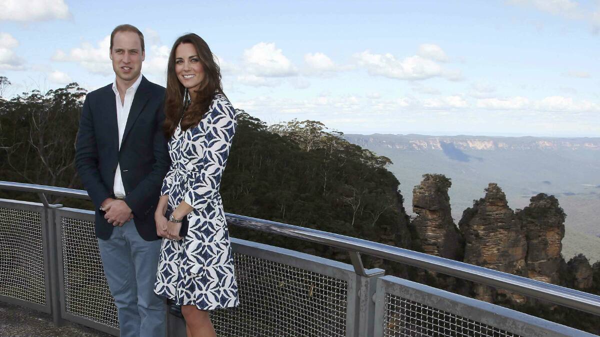 The Duke and Duchess of Cambridge visit the Blue Mountains on Thursday. Picture: GETTY IMAGES