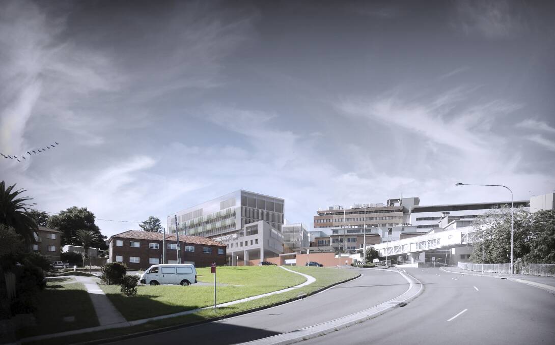 Wollongong Hospital, Crown Street and Loftus Avenue.