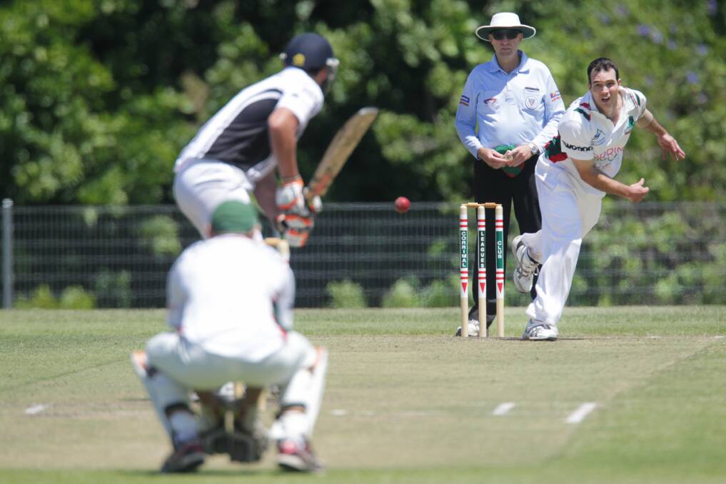 Key figure: Corrimal’s Peter Kilby in action against Port Kembla earlier this season. Corrimal need early wickets in the final against Balgownie which continues at North Dalton Park. Picture: GREG TOTMAN