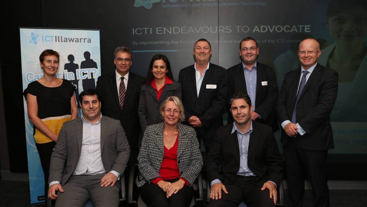 Online tool: Vicki Grossman (centre front) with other ICT Illawarra directors and stakeholders at the launch of the directory and website. Picture by Greg Ellis.