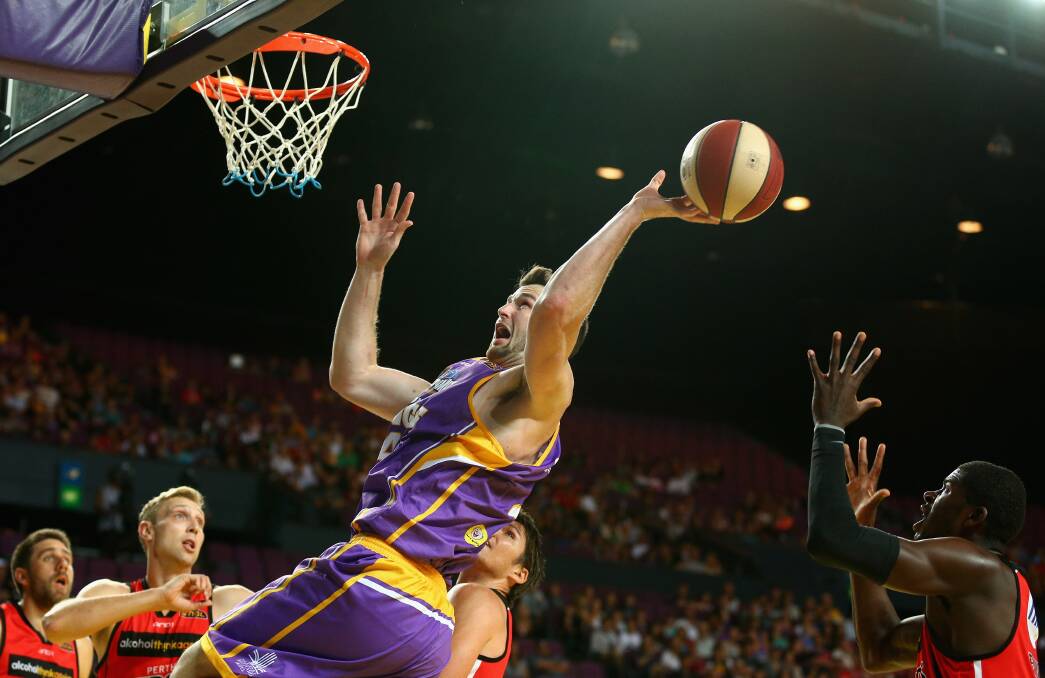 AJ Ogilvy plays for the Sydney Kings in 2013.