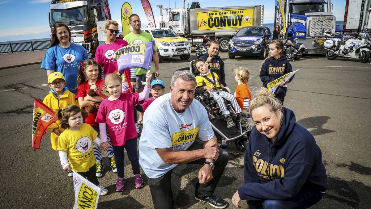 Marty Haynes and Fairlie Hamilton at the launch of the 2015 i98 Camp Quality Convoy. Picture: GEORGIA 
