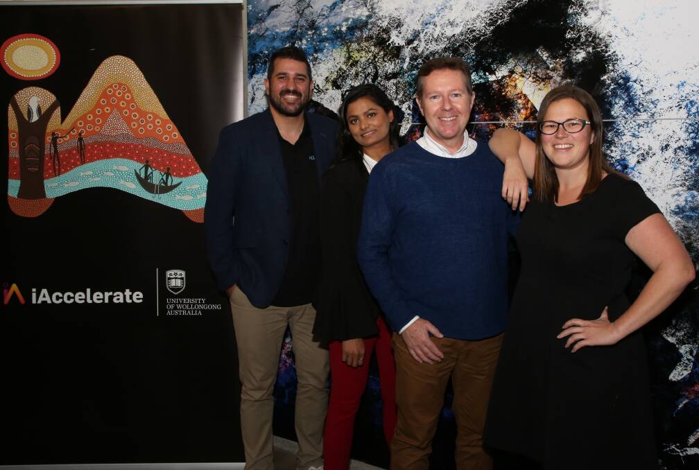 International channels: Allotrac chief executive Joel Kotamanidis, iAccelerate marketing manager Astha Singh, iAccelerate program manager John Kerr and Me3D chief executive Leanne Connelly.Picture: Greg Ellis. 