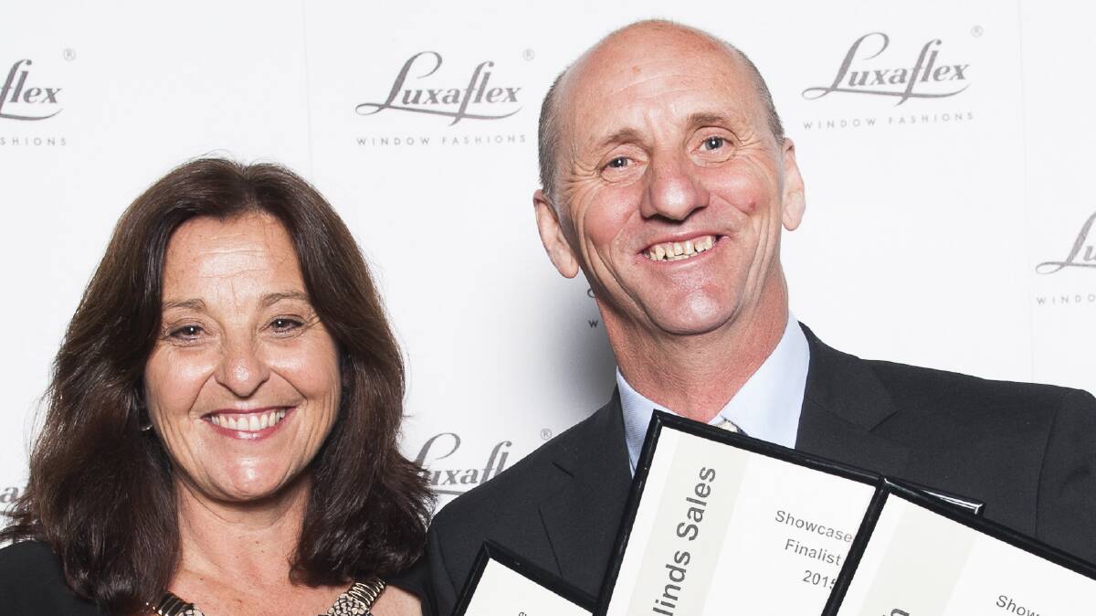 Winners: Rose & Tony Suttle after Suttle Shades was named a national winner for the third year in a row at the annual Luxaflex Window Fashions Alliance Conference.
