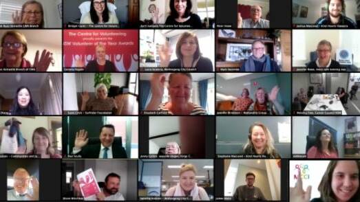 Screen grab from the virtual Illawarra Volunteer of the Year awards ceremony on Monday afternoon.
