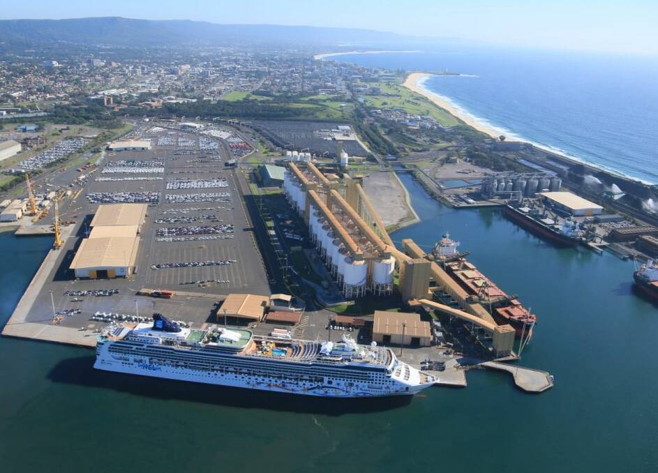 Aerial view: The Norwegian Star arrives in Port Kembla on Thursday morning. Picture: Colin Douch

