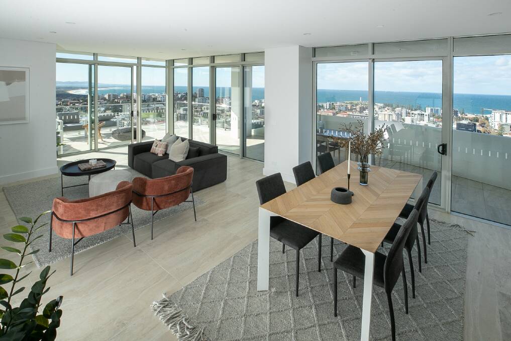 The large open living areas in the first sub-penthouse released in the Signature building.