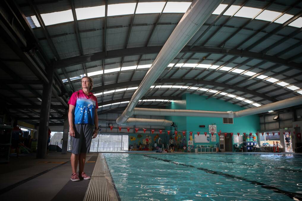 Ready for business: Susie McKeon looks forward to welcoming people back to McKeon Swim Centre which has been refilled after maintenance. Picture: Adam McLean. 