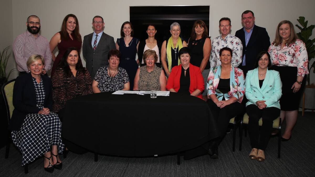 Businesswomen celebrated: Illawarra Women In Business director Glenda Papac (centre) with the judging panel for the 12 annual awards. Picture: Greg Ellis.

