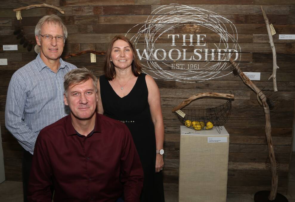 Halftime Australia: Dieter Weinand with Paul and Annette Bartlett at The Woolshed at Yallah. Picture: Greg Ellis


