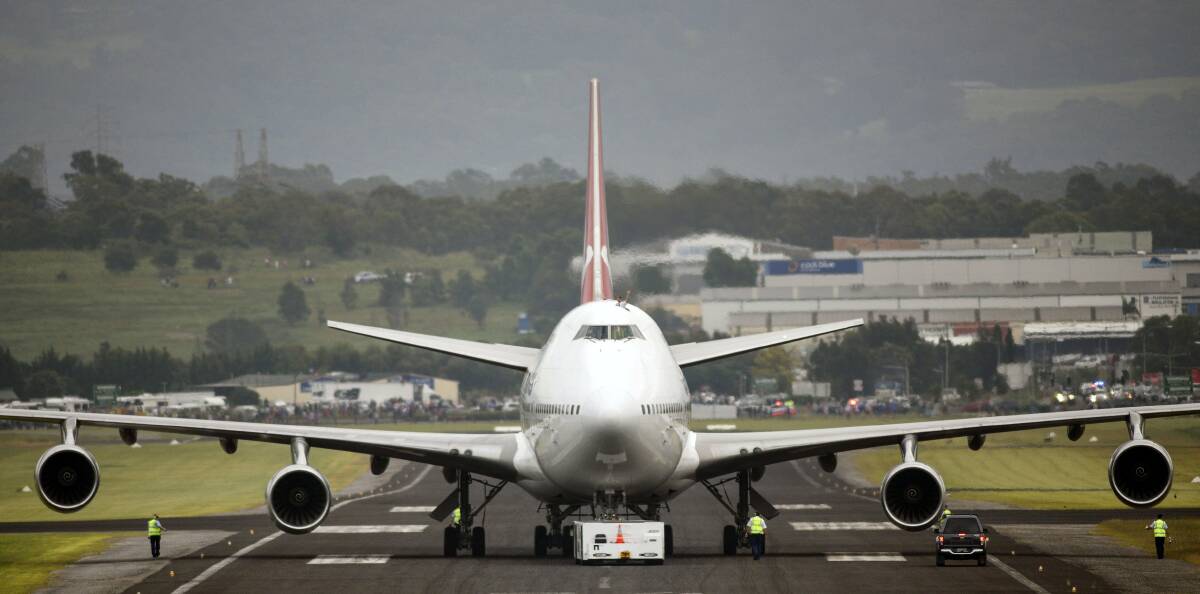 Historic moment remembered: The City of Canberra landing at Illawarra Regional Airport on March 8. 2015. 
