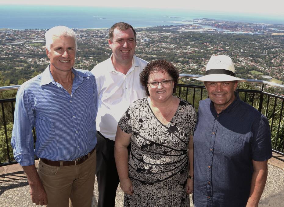 Cruise ready: #cruisewollongong's Colin Bloomfield, Mark Sleigh, Tania Brown and Cr Leigh Colacino are all working hard to make Norwegian Cruise Line's fist visit a warm, welcoming and memorable one. Picture: Greg Ellis.
