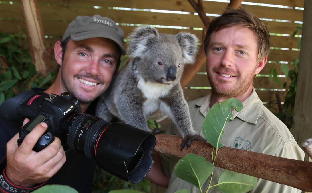 Aussie ambassadors: Symbio Wildlife Park's Kevin Fallon and Matt Radnidge are travelling to the US on January 26 to rub shoulders with A-List Aussie actors and musos for G'Day USA in LA. Picture: Greg Ellis.





