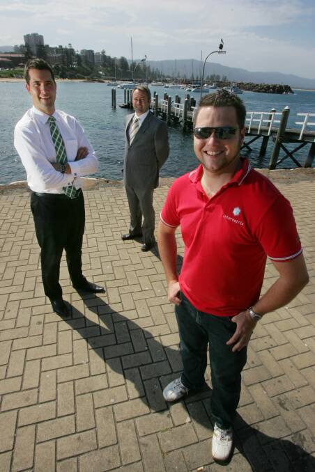 FLASHBACK: 2007 Young Business Person of the Year Joshua Kersten with 2007 Illawarra Business Person of the Year Craig Osborne and 2007 Illawarra Business of the Year proprietor Geoff McQueen.
