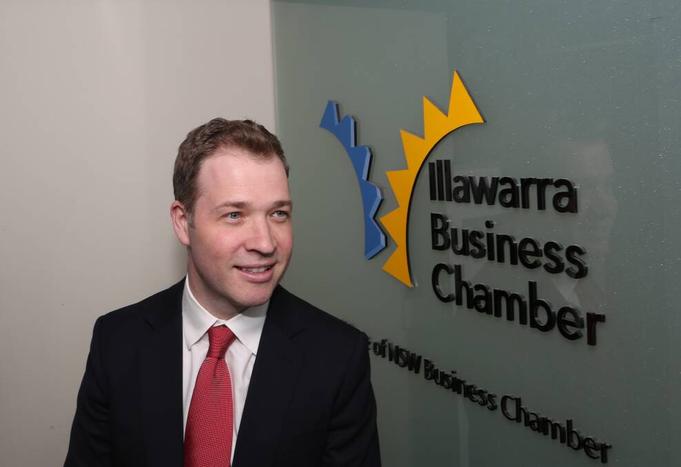 Illawarra Business Chamber executive director Adam Zarth encourages small business to check their COVID-19 grant funding eligibility with Service NSW before time runs out. Picture: Greg Ellis. 