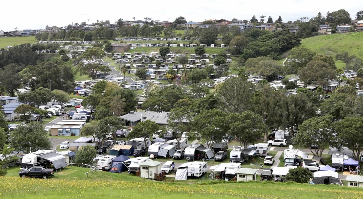 Popular location: There have been last minute cancellations and people needing to travel back across the border but the vacancies fill quickly and Easts Beach Holiday Park is still busy. Picture: Adam McLean.