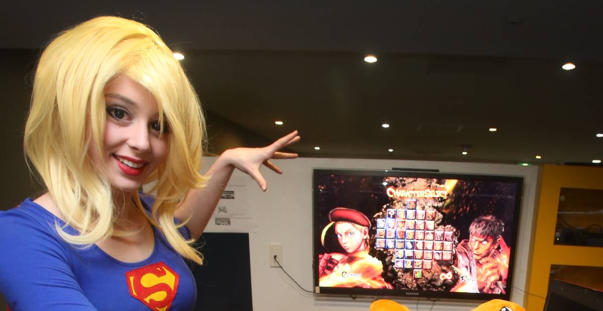 Dressed for occasion: Emily Coleman in Cosplay mode for the 24 hour GameFest in Wollongong on the weekend. Picture: Robert Peet.